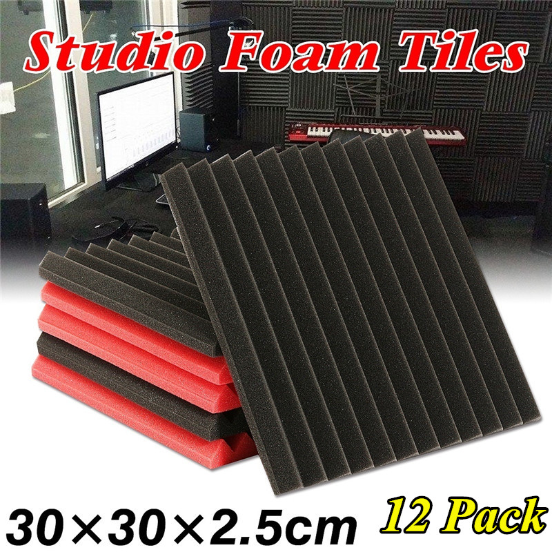 30x30x2.5cm Soundproofing Foam Panel Acoustic Sound Treatment Studio Room KTV Absorption Sound Insulation Voice File Padding
