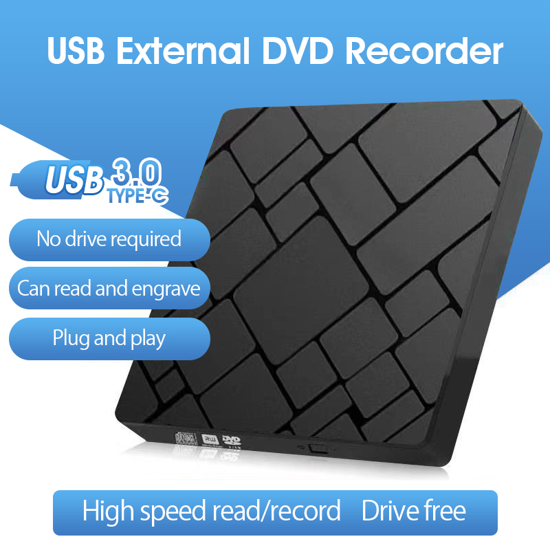 USB 3.0 Slim External Optical Drive TypeC USB High Speed Writer Drive Burner Reader Player Optical Drives For Laptop DVD Case