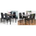 6PCS/Set Nordic Style Dining Chairs Modern Durable Half-PU-Leather Fabric Dining Room Chairs Simple Home Bar Furniture HWC