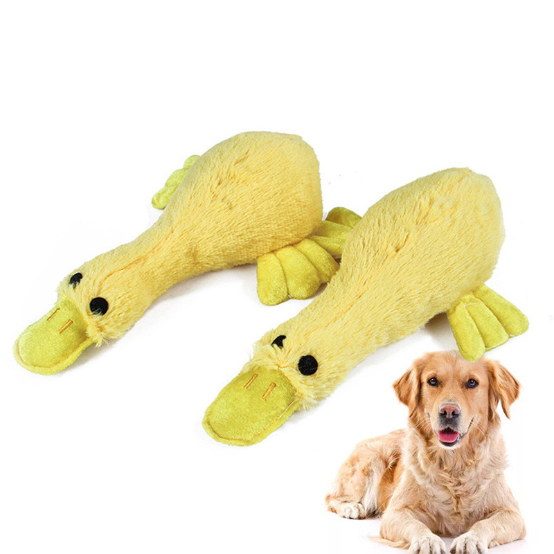 1pc Dog Toys Squeak Chew Sound Toy Fleece Durability Plush Duck Shape Pet Toys For Dogs Cat Pets Products Teddy Chihuahua