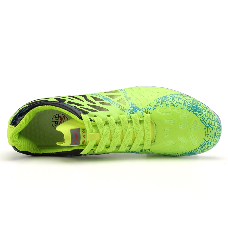 Couples Track and Field Shoes Green Spikes Shoes Athletics Men Spring Lightweight Male Running Nails Sneakers Race shoes