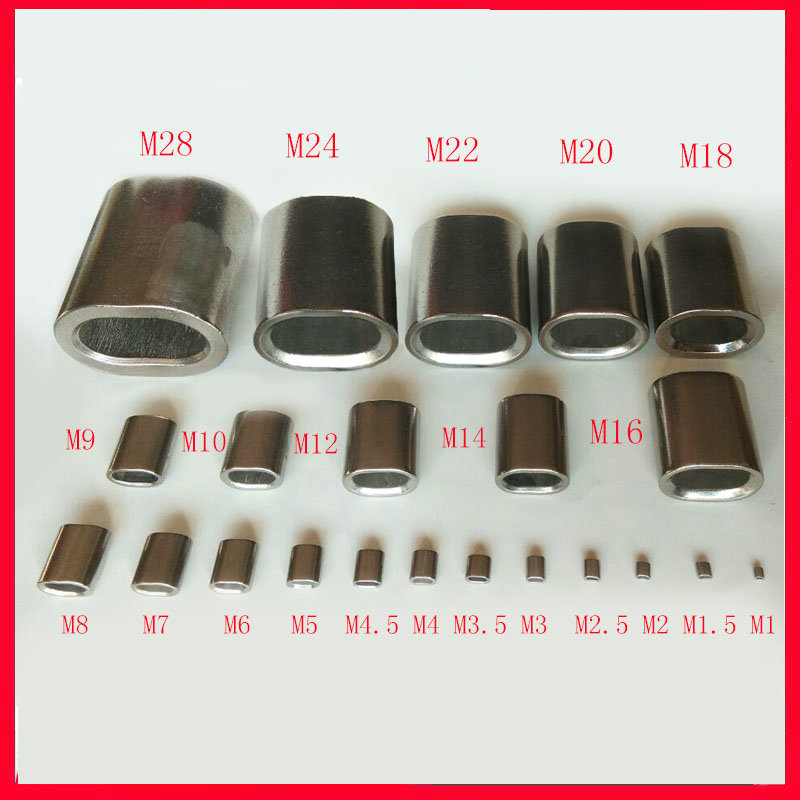 HQ MG01 MARINE GRADE Stainless Steel 316 Wire Rope OVAL Ferrule Sleeve Wire Rope Clip Clamp (For 0.8-28MM Wire Rope Cable)