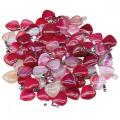 Colorful Agate Heart 20mm Gemstone Assorted Heart Pendant Natural Red Agate Charm Pendant for DIY Jewelry Making