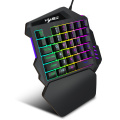 Wired Gaming Keypad RGB Backlight 35 Keys One-handed Keyboard with Mouse Mechanical Keypad Game Controller for PC PS4 Xbox Gamer