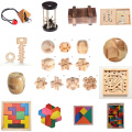 Kong Ming Luban Lock New Design IQ Brain Teaser Kong Ming Lock 3D Wooden Interlocking Burr Puzzles Game Toy For Adults Kids