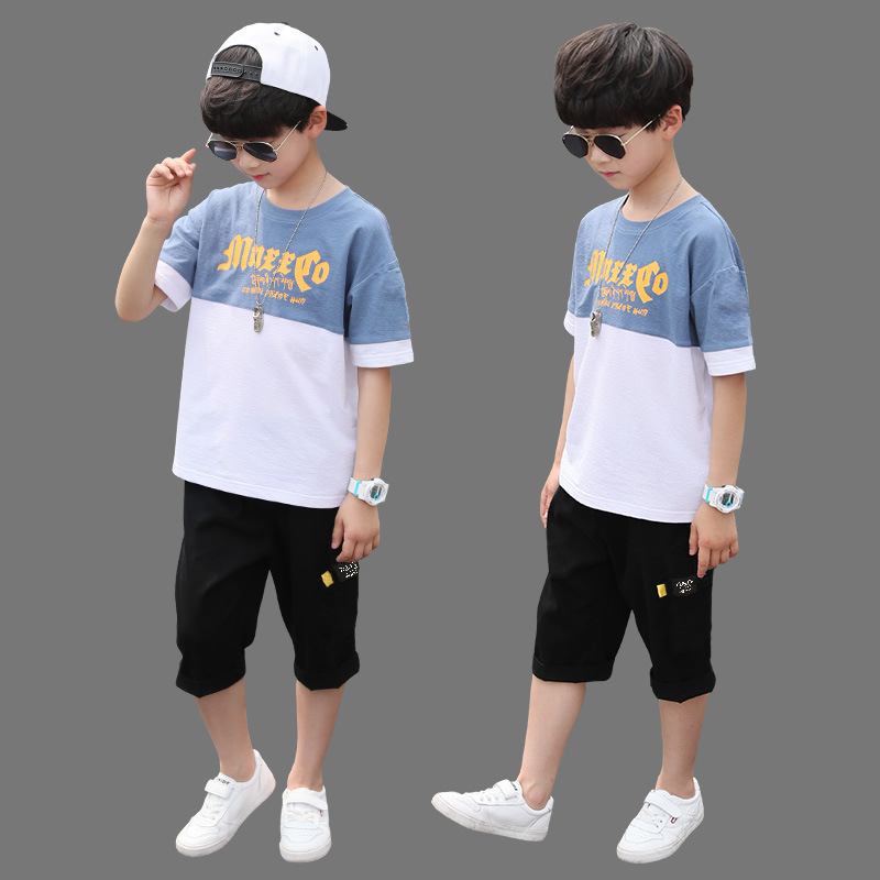 New Summer Boys Clothing Sets Children T-shirt Short Sleeve +Pants Set Two Pieces Set Kids Baby Boys Clothes 6 8 10 11 12 Years