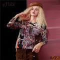 ELFSACK Multicolor Oil Painting Casual Knitted Pullover Women Sweaters,2020 Autumn ELF Full Sleeve,Korean Female Graphic Tops