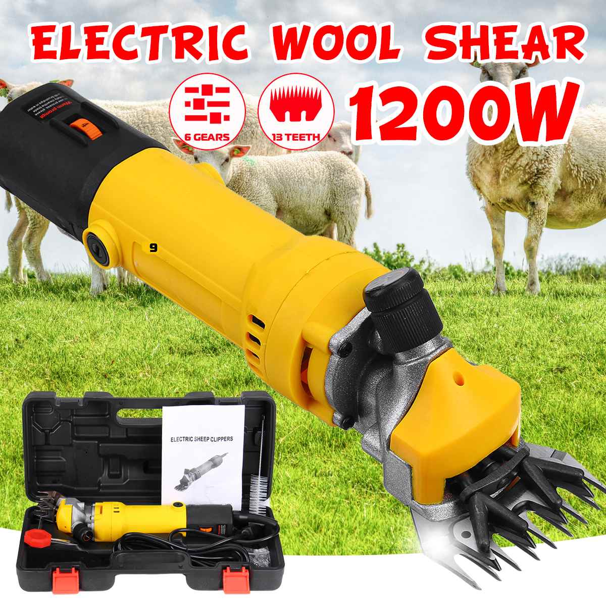 1200W Sheep Hair Trimmer 13-teeth Electric Clipper Shearing Machine Shearing Machine For Wool Electric Sheep Shearing Machines