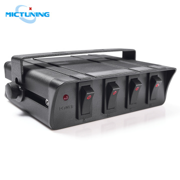 MICTUNING 4 Gang Switch Panel with LED Light Indicator 20A Rocker Switch Box DC 12-24V for Vehicles Boats Trucks Car Accessories