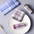 10/12 pcs 100% Cotton Handkerchiefs with Stripe Hankies Gift Set for Women Men Classic Plaid Handkerchief