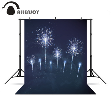 Allenjoy background New Year fireworks blue shiny light spot fond photographic firecrackers background photography