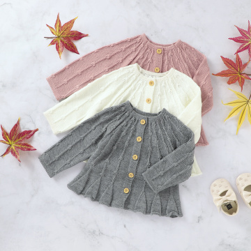 2020 Autumn Winter Kids Girls Sweaters Baby Girl Solid Cotton sweet Sweater Children Knitted Kids Sweaters Girls