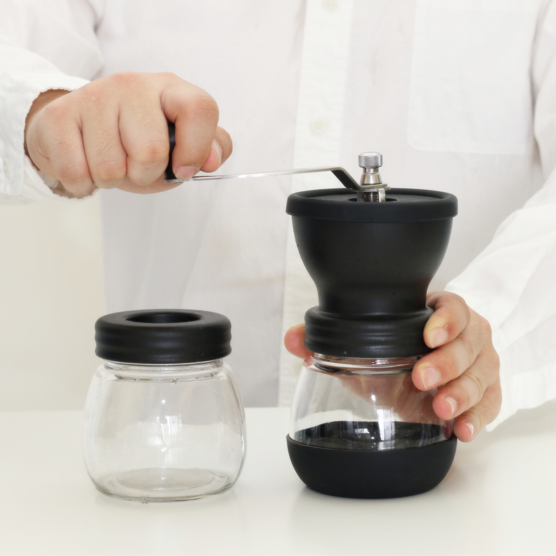 Coffee Grinder Hot Ceramic Millstone Manual for Home Office with 2 Glass Sealed Pots Portable Coffee Mill tool Easy Cleaning