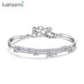 LUOTEEMI New Fashion Layer Statement CZ Bracelets Bangles for Women Wedding Engagement Jewelry Kolye Accessories Christmas Gifts