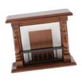 1:12 Dollhouse Wooden Wall-in Fireplace for Dolls House Miniature Furniture and Accessories