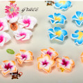 15pc/lot 20mm Polymer Clay Flower Beads From Plumeria Fleurs De Frangipaniers Diy Earring Ring HairPin Decoration Accessory