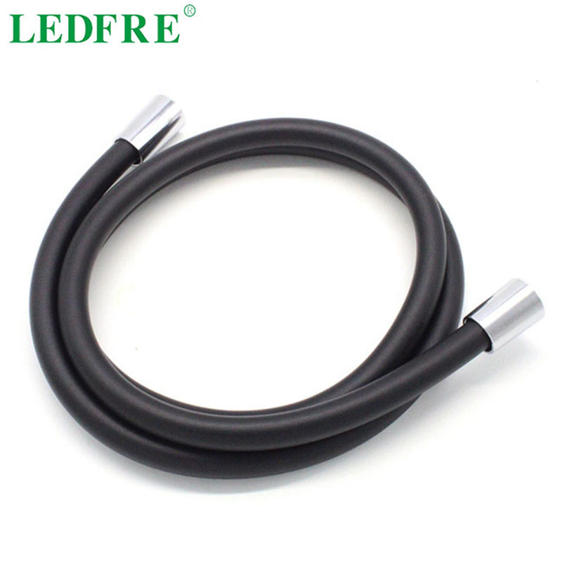 LEDFRE F1/2"*F1/2" Flexible Shower Hose Black PVC Hose for Handheld Showerhead Bathroom Plumbing Pipe Accessories LF12005