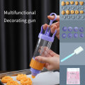 Cookie Press Kit Gun Machine Cookie Making Cake Decoration 10Press Molds & 8 Pastry Piping Nozzles Cookie Tool Biscuit Maker
