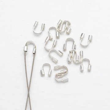 200pcs 4.5x4mm Metal Wire Protector Wire Guard Guards Loops U Shape Protect Buckle Accessories Clasps For Diy Jewelry Making