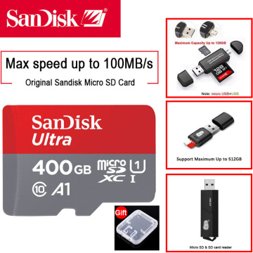SanDisk Micro sd Memory Card 400GB 256GB 200GB 128GB 64GB 32GB 16GB Class 10 flash card Microsd TF Card with card reader 2 in 1