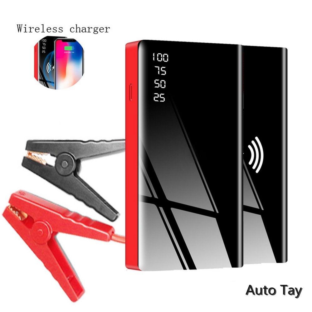 20000mAh 12V Wireless Charger Peak Current 600A Car Jump Starter Portable Power Bank Lighting Device Boster For Car Auto Tools