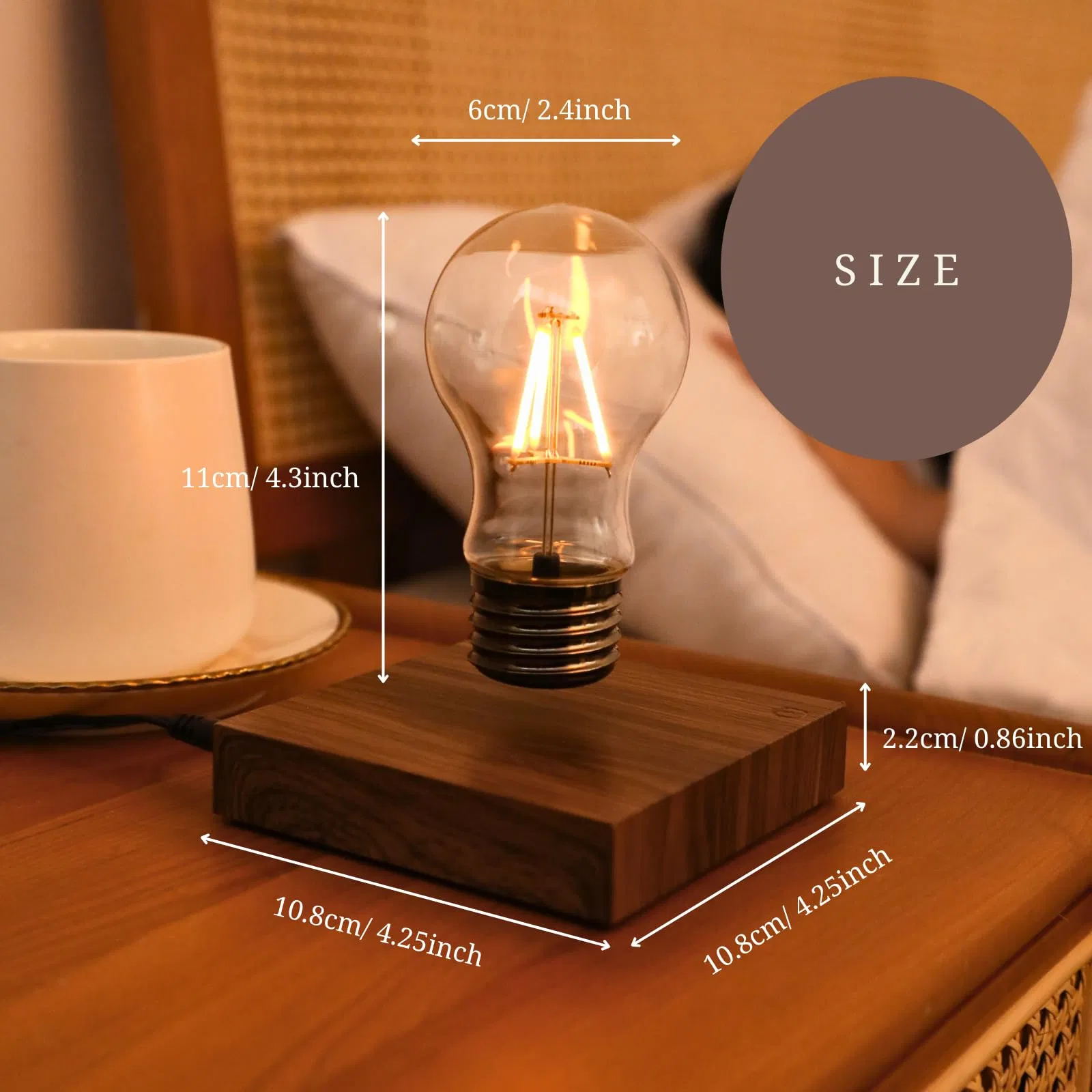 Magnetic Levitation Light Bulb with 360° Rotating Design