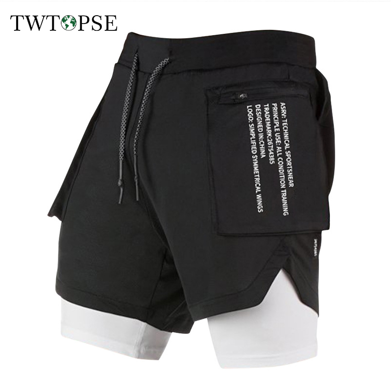 TWTOPSE Quick Dry Cycling Pants Men MTB Bike Bicycle Pants Shorts 2 IN 1 Anti-sweat Outdoor Sports Bicycle Pants trousers 2020