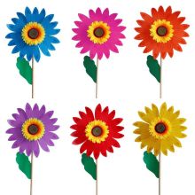 Wood Sunflower Windmill Wind Spinner Pinwheels Home Garden Yard Decoration Kids Toys