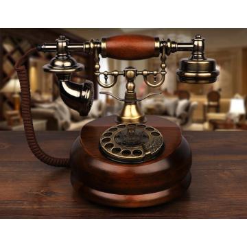 Archaic solid wood rotating disk landline phone GSM 900 1800MHz SIM Card Fixed Phone cordless Phone Fixed Wireless Telephone