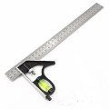 Stainless Steel Multifunctional Combination Square Ruler 300mm 45 Degree Right Angle Horizontal Removable Metal Ruler Tool