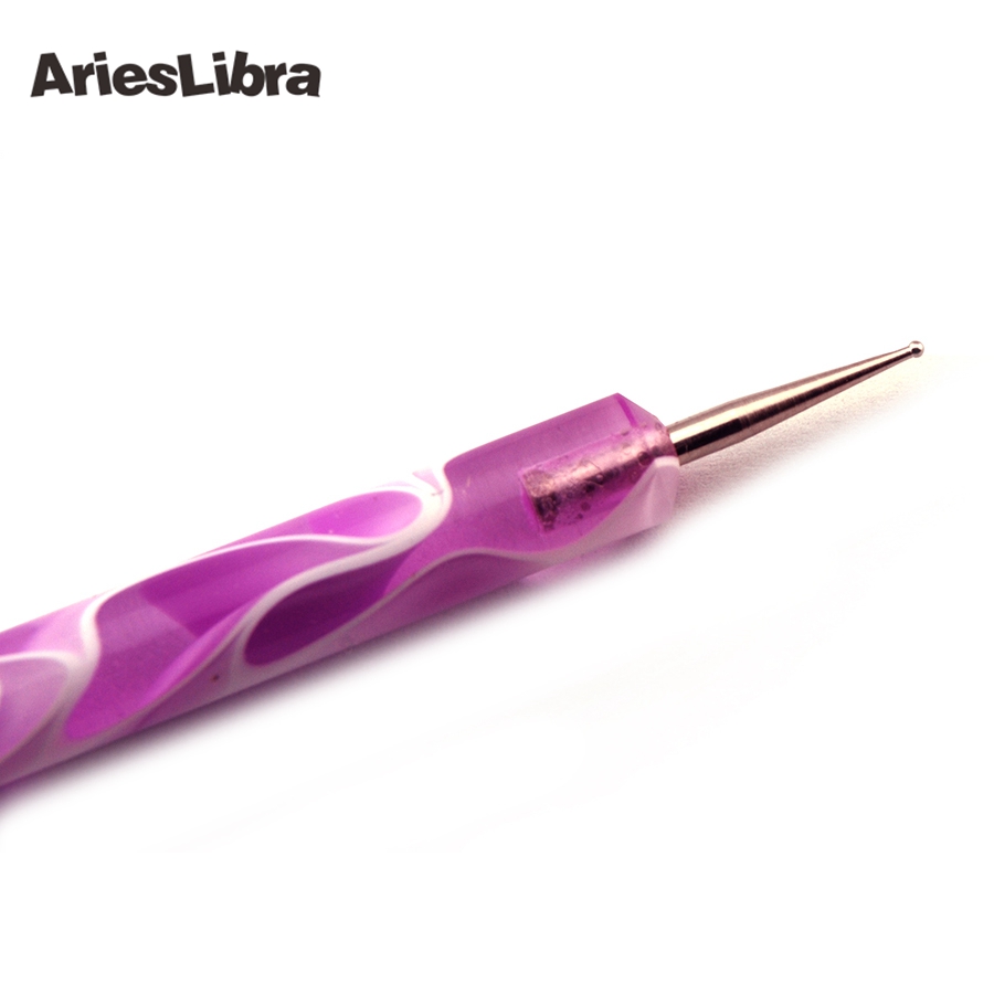 AriesLibra NEW 2-way Nail Art Dotting Tool with Spiral Handle for Rhinestone Nail Art Pen Nail Art Tools New Dotting Tool
