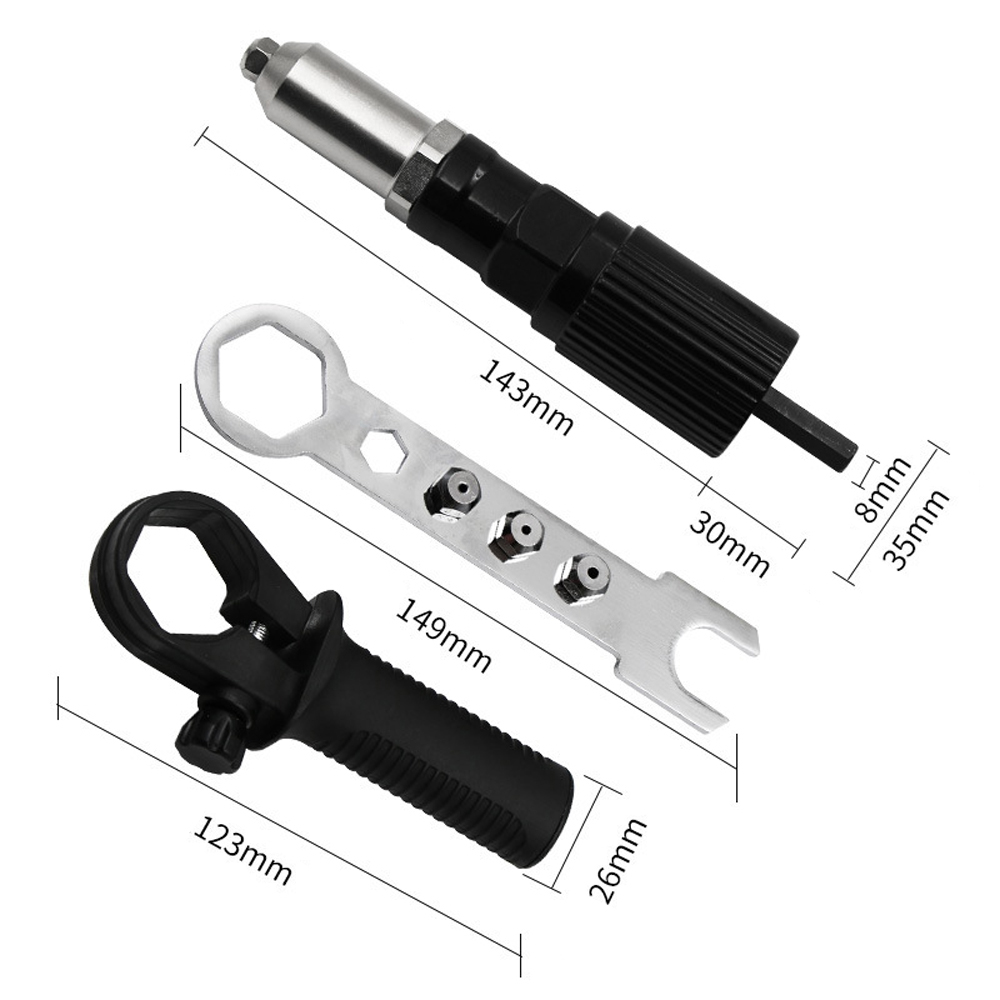 KKMOON Electric Rivet Nut Gun Machine Core Pull Accessories Cordless Riveting Gun Drill Joint Adapter Riveter Insert Nut Tools