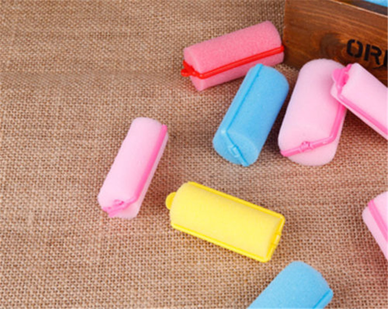 New 10PCS/Pack Sponge Roll Curler New Fashion Sleeping Bendy Hair Curlers Sponge Hair Roller Large Pear Hair Tool Color random