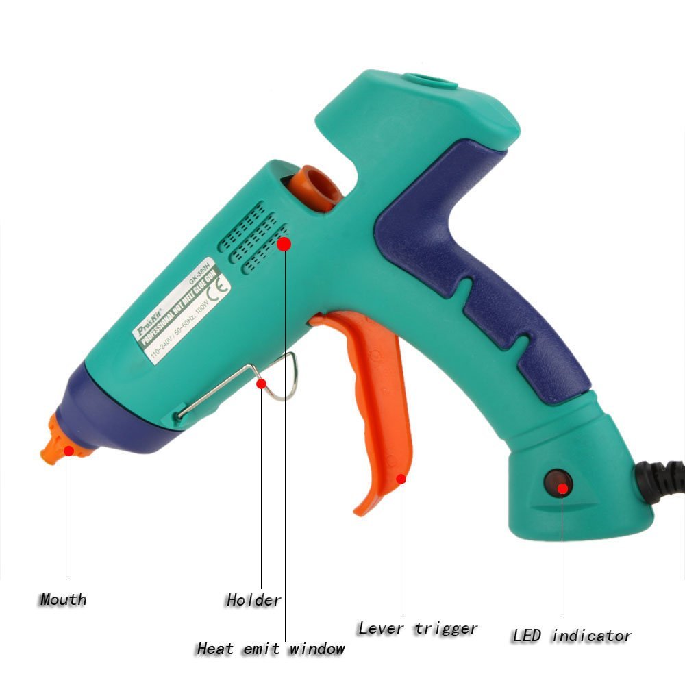 Hot Power Tool Proskit GK-389H Professional Hot Melt Glue Gun 100W For Adhesive Cardboard Boxes