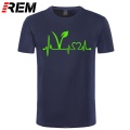 REM Vegan Vegetarian Heartbeat Lifeline T Shirt HIP HOP T-Shirt Brand Cotton Men Clothing Male Loose T Shirt