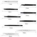 9Pcs/lot Stainless Steel ESD Tweezer Set Anti-static With Non Magnetic Tips For Electronics Repair Soldering Tweezer Tools