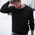 Puimentiua Men Brand Sweater Black White Casual Knitted Pullover Solid O Neck Men Sweaters Fashion Streetwear Autumn Winter Tops