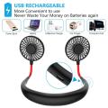 New USB Portable Fan Neck Fan Neckband With Rechargeable Battery Mini Desk Fans handheld Air Cooler Conditioner Fans for Room