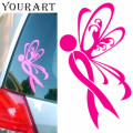 Vinyl Decals Car Sticker Butterfly Pink Ribbon Breast Cancer Awareness Survivors Gift Bumper Sticker Lazo Rosa Cancer De Mama