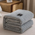 Plaid for Beds Coral Fleece Blankets Gray Color Plaids Single/Queen/King Flannel Bedspreads Soft Warm Blankets for Bed