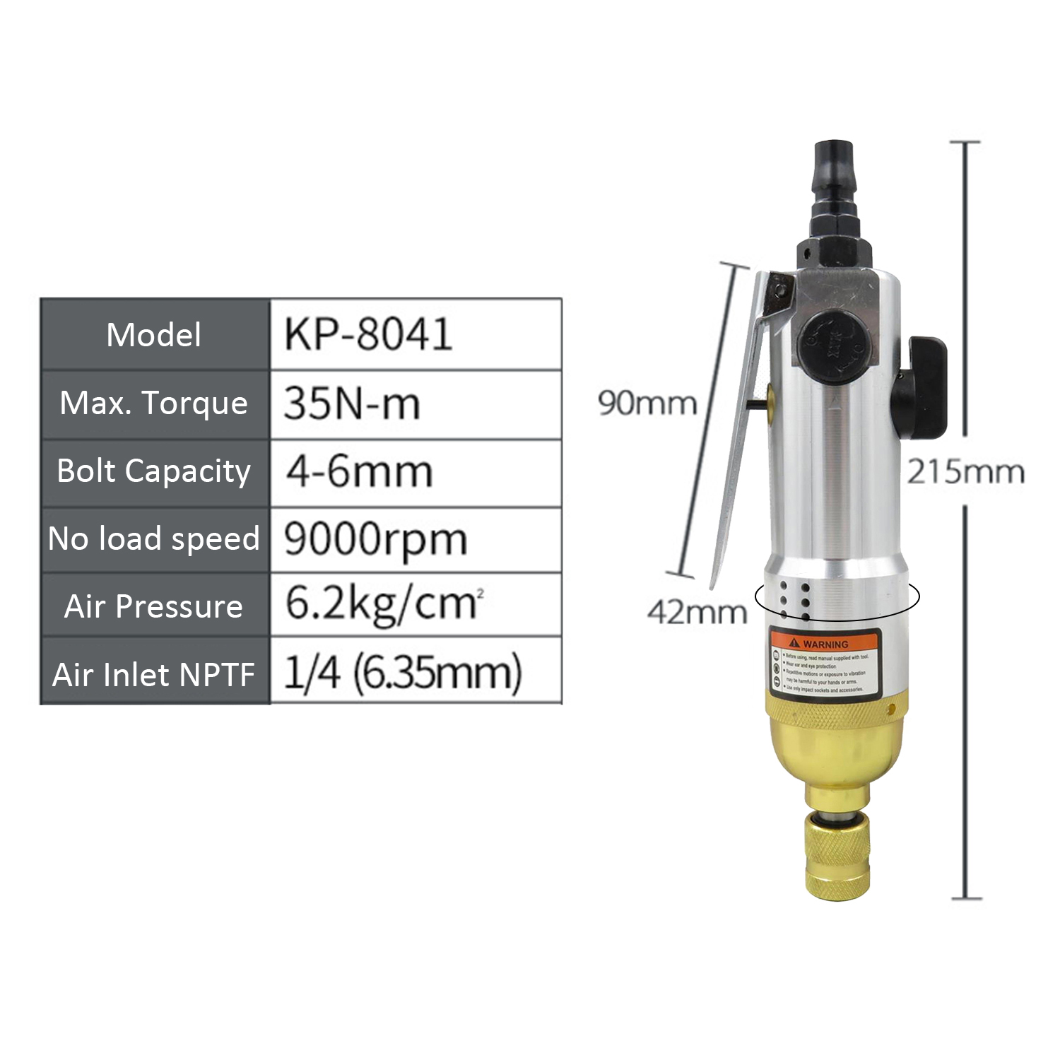 1/4" Pneumatic Wind Batch Industrial Pneumatic Screwdriver Pneumatic Tools 9000rpm Speed Reversible Screw Driver