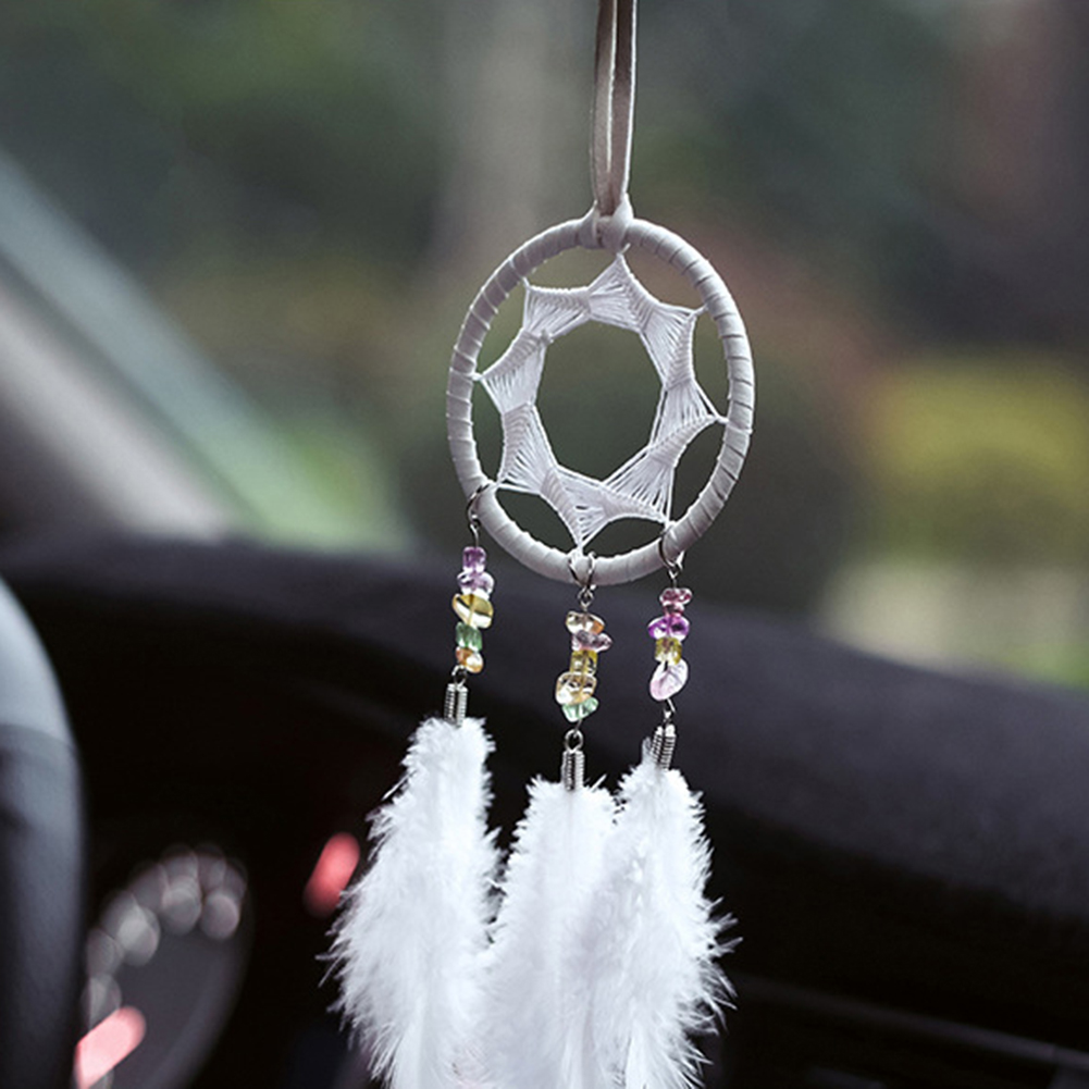Mini Dream Catcher Car Pendant Wind Chimes Feather Decoration Home Decor & Wall Hanging Adornment Handmade Dreamcatcher Gifts