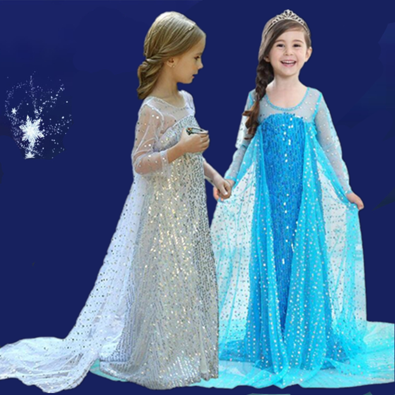 Fancy Princess Costume Girl Clothing Cosplay Princess Kids Dresses For Girls Halloween Role play Long Sleeve Prom Gown