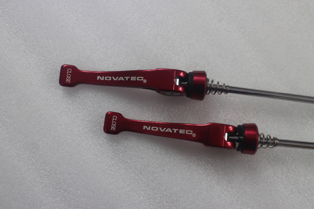 Novatec QR205 alloy quick releases light skewers QR for front 100mm rear 130mm road bicycle hubs, black red racing bike parts