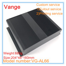 1pcs/lot mould made profile metal box 204*48*160mm 6063-T5 aluminum case diy enclosure for amplifier electronic device