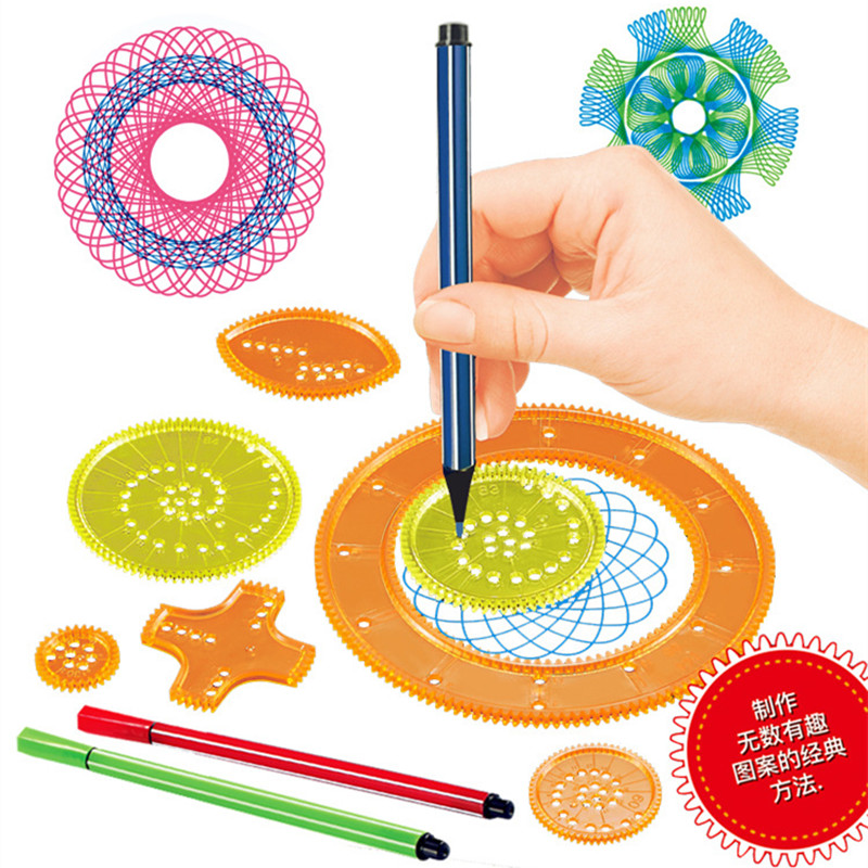 22pcs Spirograph Drawing Toy Set Interlocking Gears Wheels Painting Drawing Accessories Creative Educational Toy Spirographs