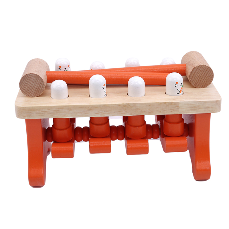 Early Childhood Learning Education Wooden Toys Old Baby Bear Hamster parent-child Interactive Game Noise Maker Toy