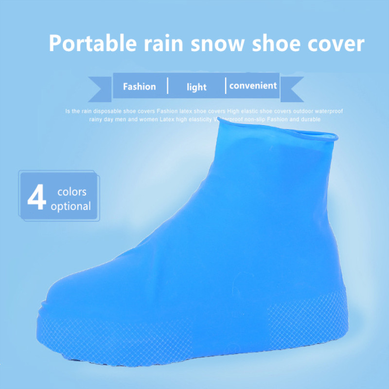 Outdoor Latex Shoe Cover Silicone Cycling Rain Shoes Boot Covers Reusable Waterproof Thickening Non-slip Wear Foot Cover Protect