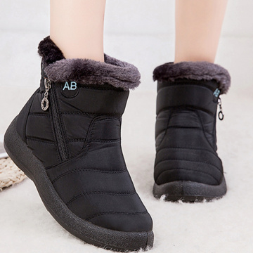 New Women Warm Shoes High Quality Zip Women Boots Solid Winter Ankle Boots For Women Ladies Shoes Waterproof Chaussure Femme