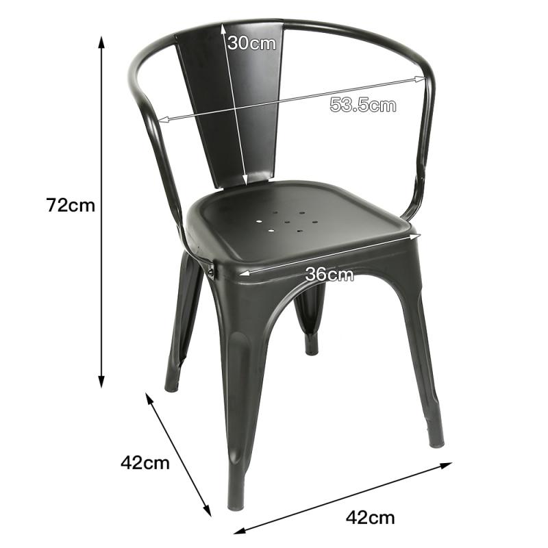 2Pcs/Set Metal Bar Chairs Distressed Iron Art Chair Wear-resistant Non-slip Black Industrial Chairs Home Furniture Table HWC